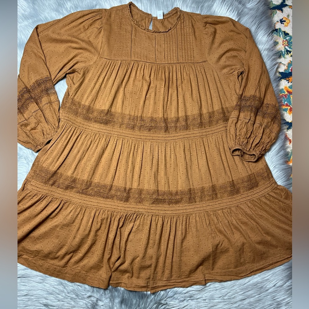 Old navy pintuck clip dot swing dress sisal xxl - Picture 3 of 16